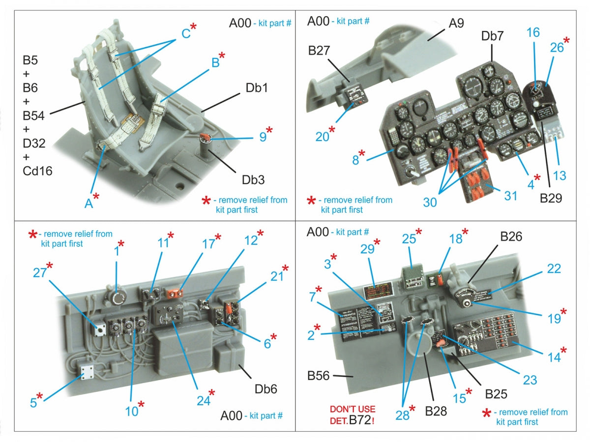 Quinta Studio QD48510 P-47 D-30 Intérieur coloré imprimé en 3D sur papier décalcomanie (Miniart) 1/48 – image 2