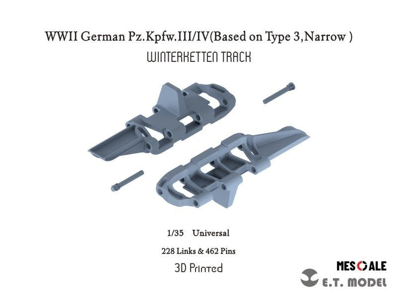 ET Model P35-023 WWII German Pz.Kpfw.III/IV (Based on Type 3, Narrow) WinterKetten ( 3D Print ) 1/35