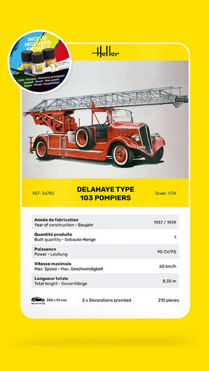 Heller 56780 Delahaye Type 103 Pompiers - Kit de démarrage 1/24 – immagine 2