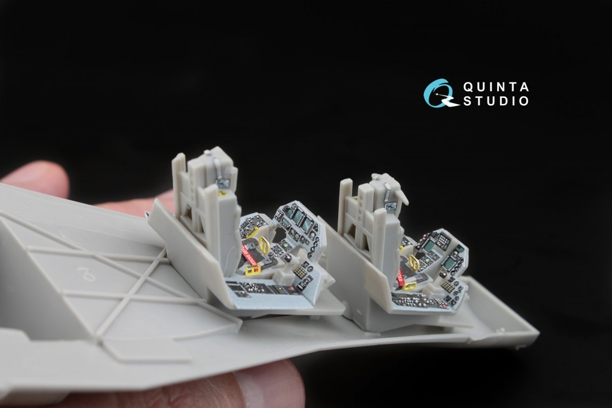 Intérieur imprimé en 3D et coloré sur papier décalcomanie Quinta Studio QD48032 F-16D (pour maquette Hasegawa) 1/48 – image 8