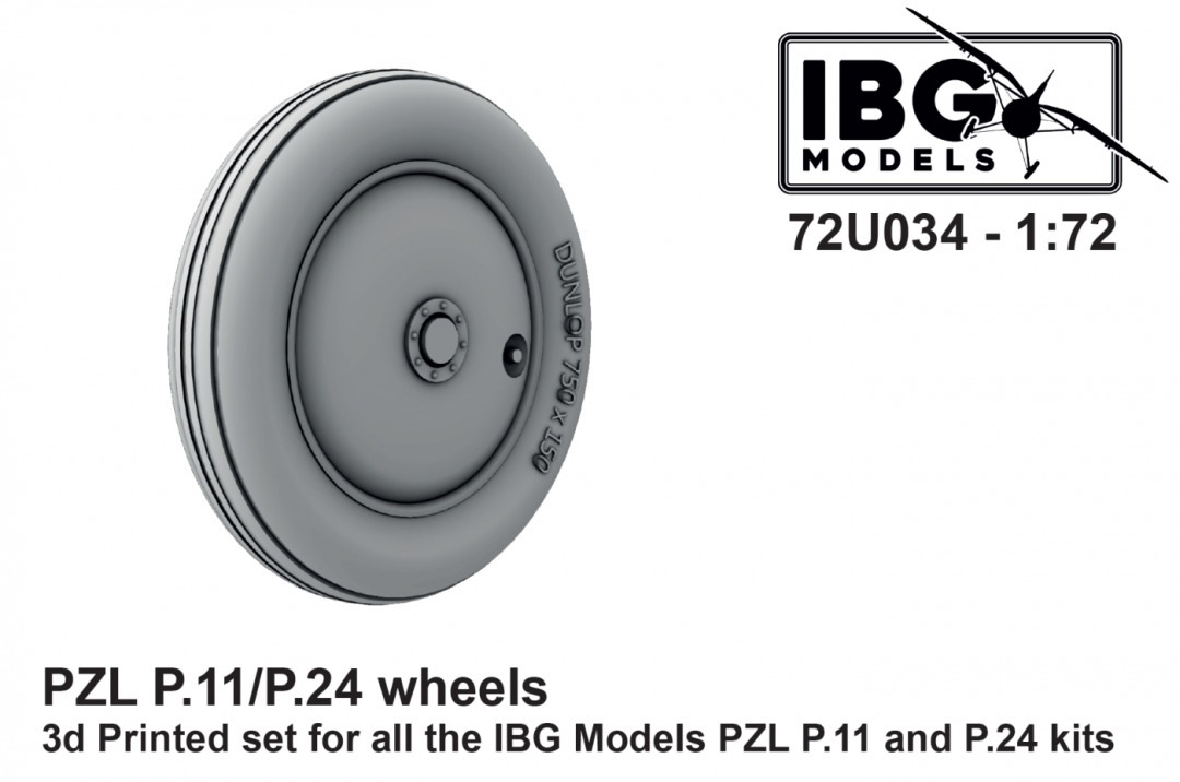 Roues IBG 72U034 PZL P.11/P.24 - Kit imprimé en 3D à l&amp;#39;échelle 1/72