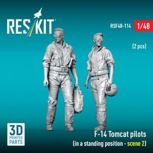RESKIT RSF48-0114 F-14 Tomcat pilots (in a standing position - scene 2) (2 pcs) (3D Printed) 1/48