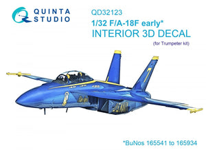 Intérieur imprimé en 3D et coloré sur papier décalcomanie pour F/A-18F (Trumpeter) de Quinta Studio QD32123, échelle 1/32