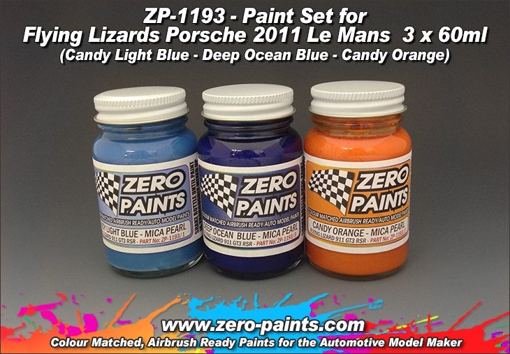 Peinture Zero Paints ZP-1193 Flying Lizard Porsche 2011, 3 pots de 30 ml