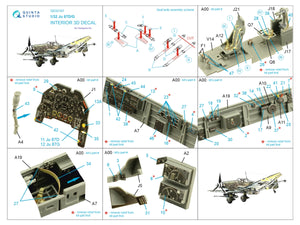 Intérieur imprimé en 3D et coloré sur papier décalcomanie Quinta Studio QD32167 Ju 87D/G (Hasegawa) 1/32  – image 2