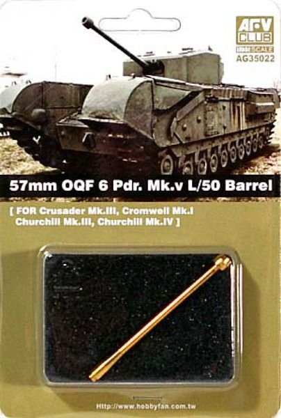 AFV Club AG35022 Canon OQF 6 Pdr.Mk VL/50 de 57 mm, échelle 1/35