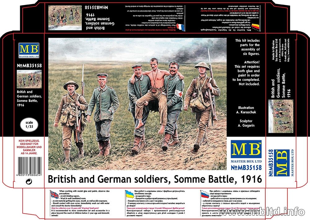Master Box 35158 Soldats britanniques et allemands, bataille de la Somme, 1916