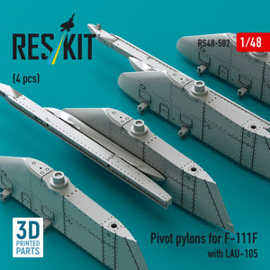 RESKIT RS48-0502 Pylônes de pivot pour F-111F avec LAU-105 (4 pièces) (Impression 3D) 1/48  – image 2