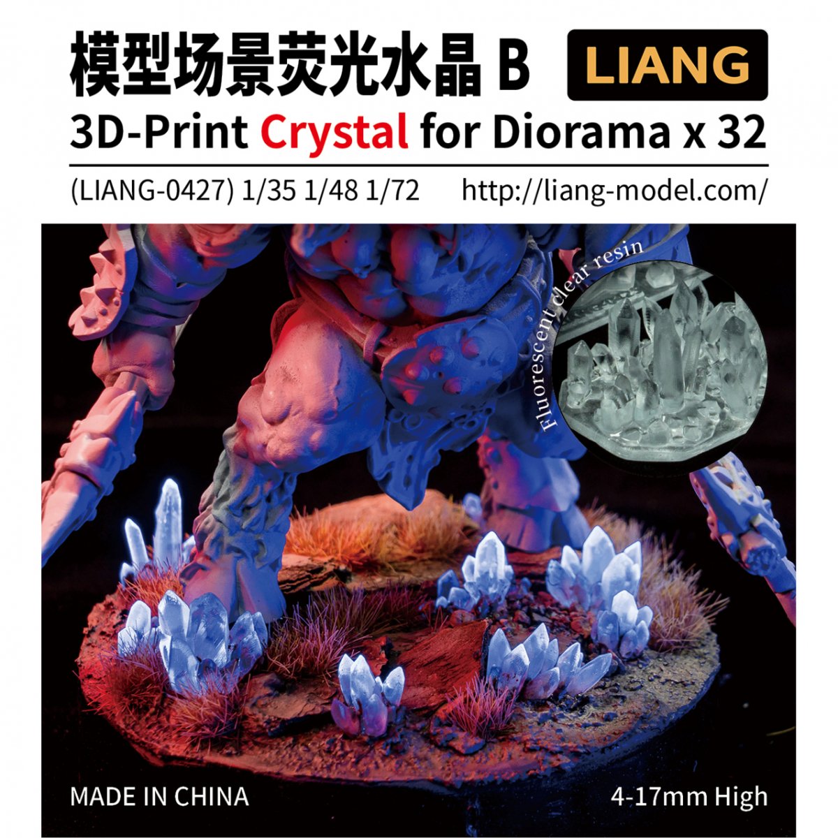 Cristal imprimé en 3D Liang 0427 pour diorama B 1/35 1/48 1/72