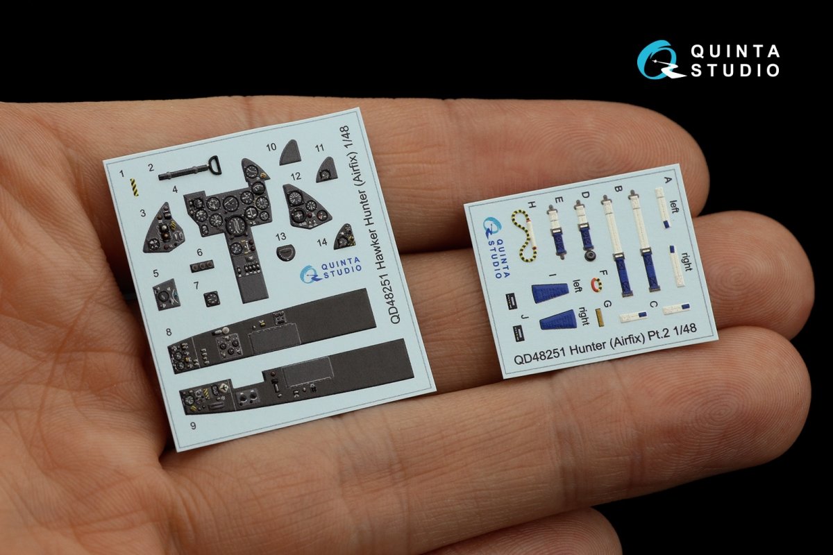 Intérieur imprimé en 3D et coloré sur papier décalcomanie Quinta Studio QD48251 Hawker Hunter (Airfix) 1/48 – image 7