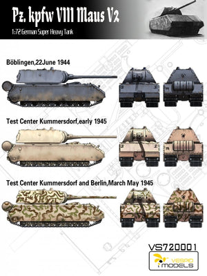 Maquette Vespid Models VS720001 Pz.Kpfw. VIII Maus V2 Char super-lourd allemand 1/72 – Bild 5