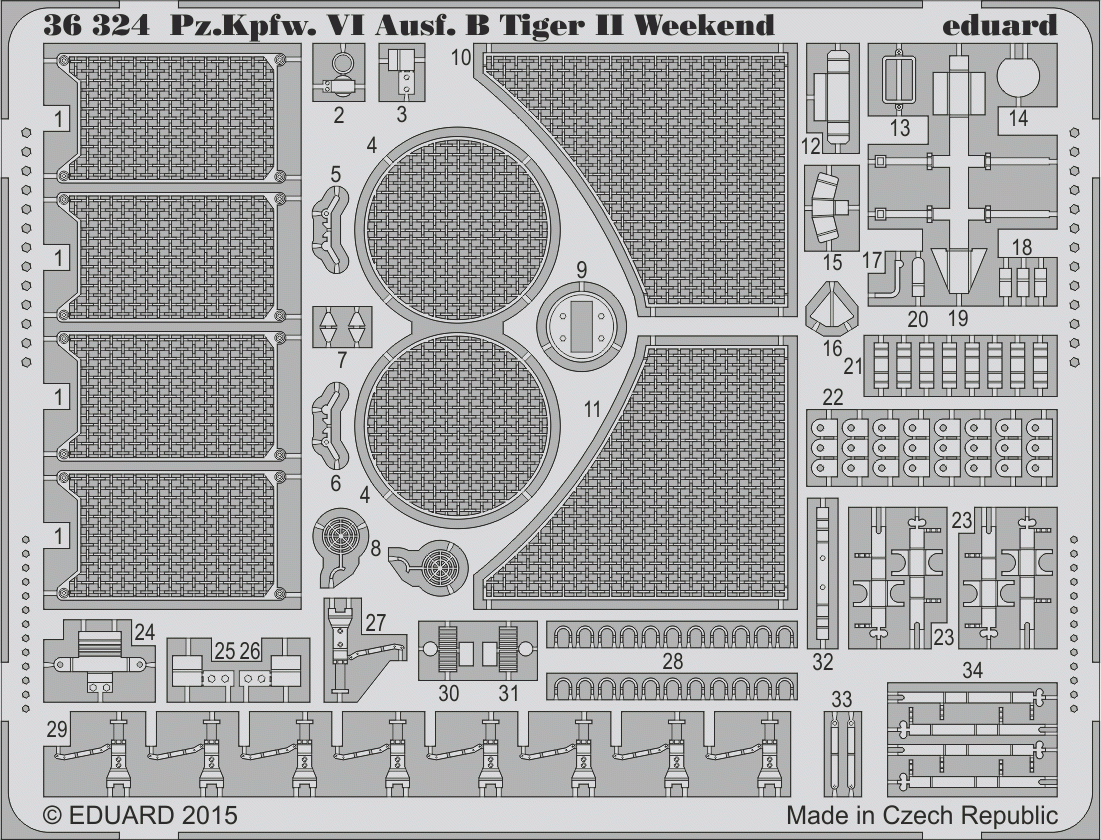 Edouard 36324 Pz. Kpfw. VI Ausf. Kit de mise à niveau B Tiger II Weekend 1/35 EDUARD