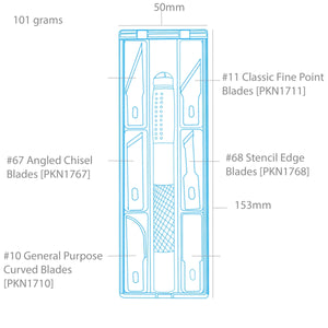 Ensemble de couteaux de modélisme haut de gamme Modelcraft PKN4318-S (18 pièces) – immagine 3