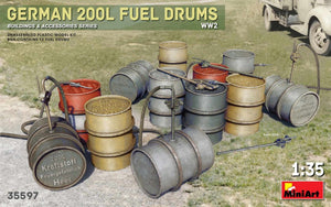 MiniArt 35597 FÛTS DE CARBURANT ALLEMANDS DE 200 L GUERRE MONDIALE 1/35