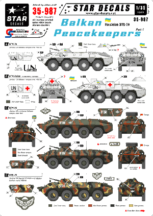 Star Decals 35-987 Casques bleus des Balkans n° 1 BTR-70 ukrainien 1/35
