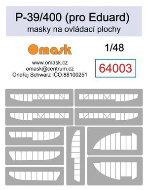 Masques Omask 64003 P-39/P-400 pour surfaces de contrôle (pour Eduard) 1/48