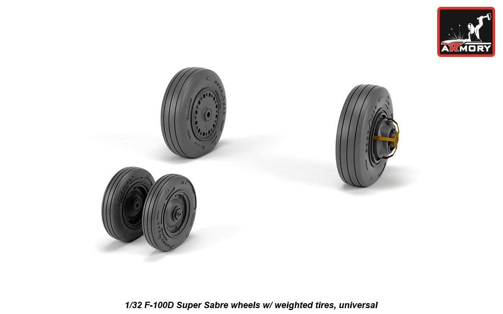 Roues Armory Models AW32303 F-100D Super Saber avec pneus lestés 1/32