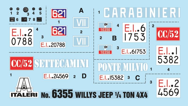 Italeri 6355 WILLYS JEEP 1/4 TON 4X4 ARMA DEI CARABINIERI 1/24 – Bild 4