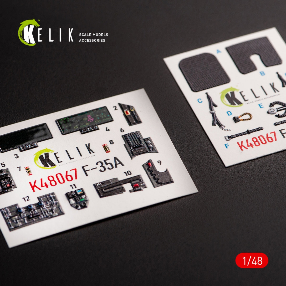 Décalcomanies 3D intérieures KELIK K48067 pour maquette Tamiya au 1/48