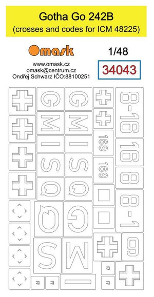 Omask 34043 Gotha Go 242B (croix et codes pour ICM 48225) 1/48
