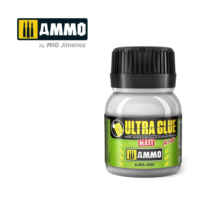 Ammo of Mig 2058 Ultra Glue Matt pour pièces photo-découpées et transparentes
