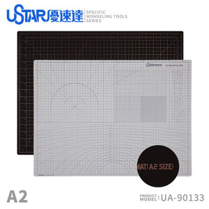 Tapis de découpe U-Star UA-90133 (format A2) (blanc sur le devant, noir au dos)