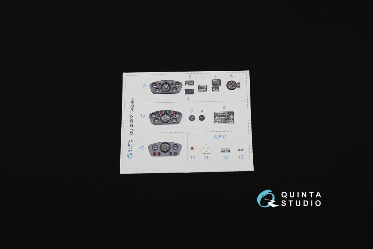 Intérieur imprimé en 3D et coloré sur papier décalcomanie Quinta Studio QD35002 GAZ-66 Family (pour maquettes Trumpeter) 1/35 – immagine 5