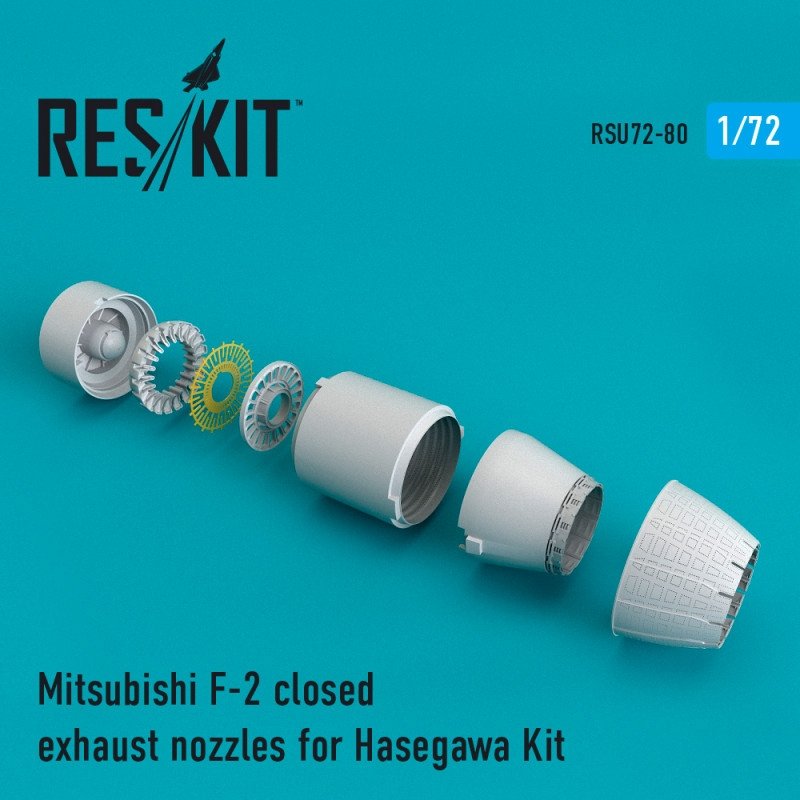 RESKIT RSU72-0080 Tuyères d'échappement fermées Mitsubishi F-2 pour Hasegawa 1/72 