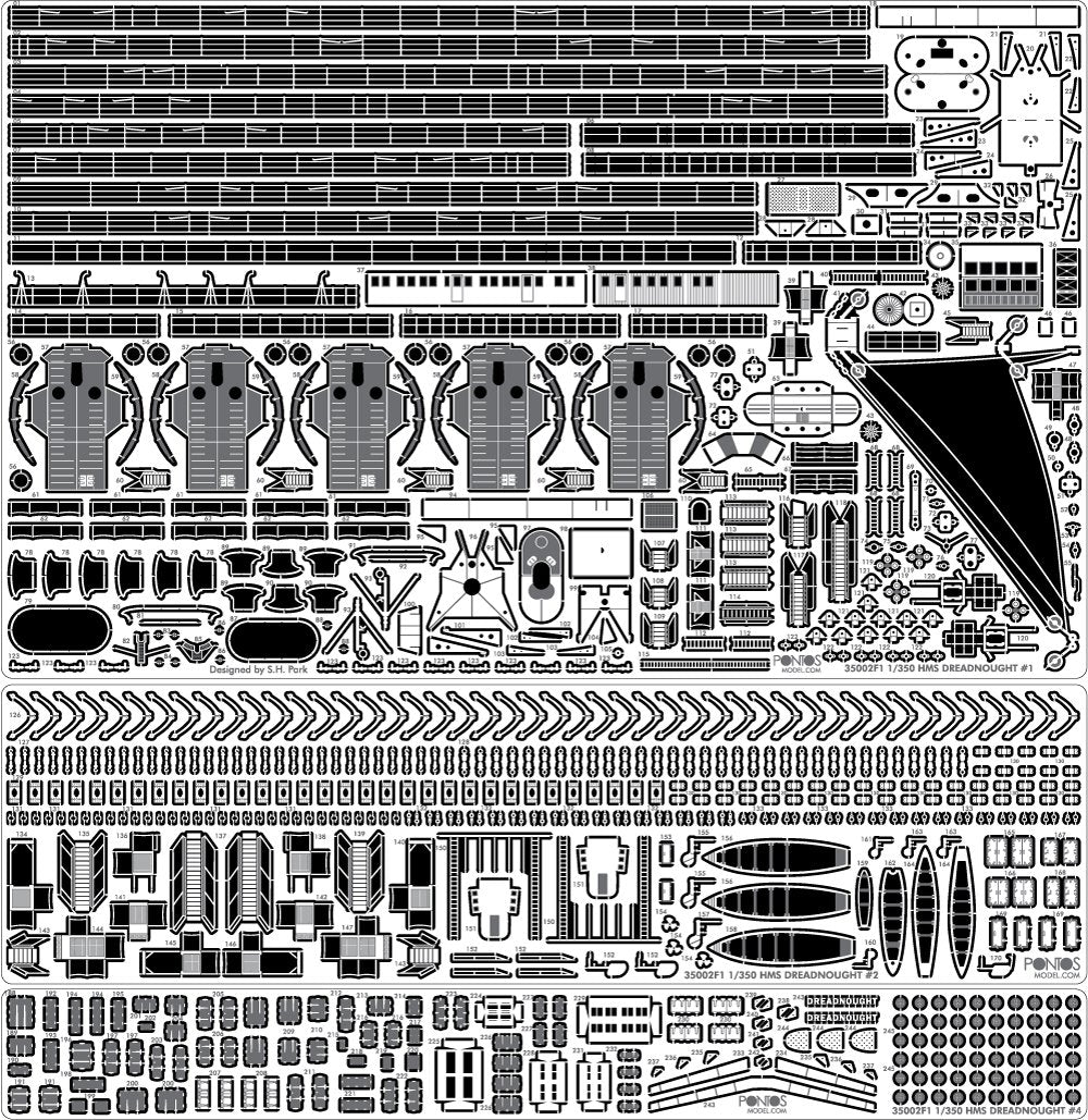 Pontos 35002F1 HMS Dreadnought Kit de détails (1/350) – image 5
