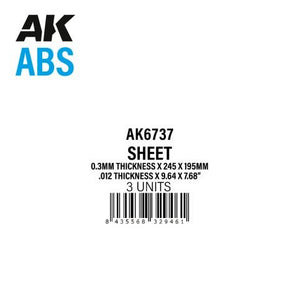 AK Interactive AK6737, plaque ABS de 0,3 mm d&amp;#39;épaisseur x 245 x 195 mm, conditionnée en sachets de 3. – immagine 2