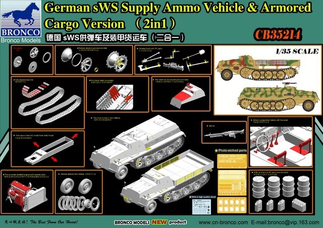 Bronco CB35214 Véhicule de ravitaillement en munitions allemand sWS / Version blindée de transport de marchandises 1/35 – image 2