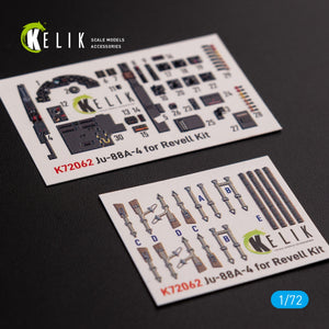 Décalcomanies 3D intérieures KELIK K72062 pour maquette Revell au 1/72 du Junkers JU 88 A-4