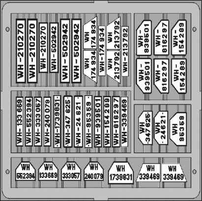 Plaques d'immatriculation allemandes Eduard TP503, échelle 1/35