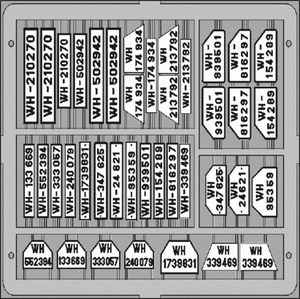 Plaques d&amp;#39;immatriculation allemandes Eduard TP503, échelle 1/35