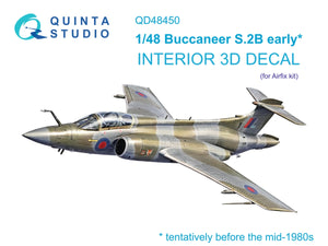 Quinta Studio QD48450 Buccaneer S.2B (première génération) - Intérieur coloré imprimé en 3D sur papier décalcomanie (Airfix) 1/48