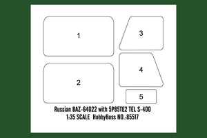 Hobby Boss 85517 BAZ-64022 russe avec TEL S-400 5P85TE2 (1/35) – image 4