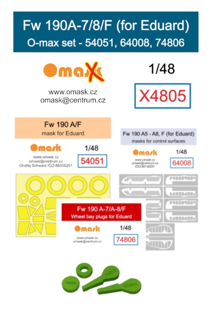 Kit Omask X4805 Fw 190A-7/8/F O-max pour Eduard 1/48