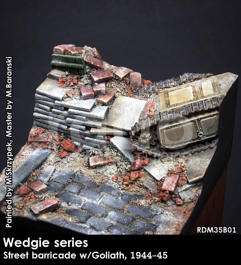 RADO Miniatures RDM35B01 Barricade de rue avec Goliath, 1944-45, échelle 1/35