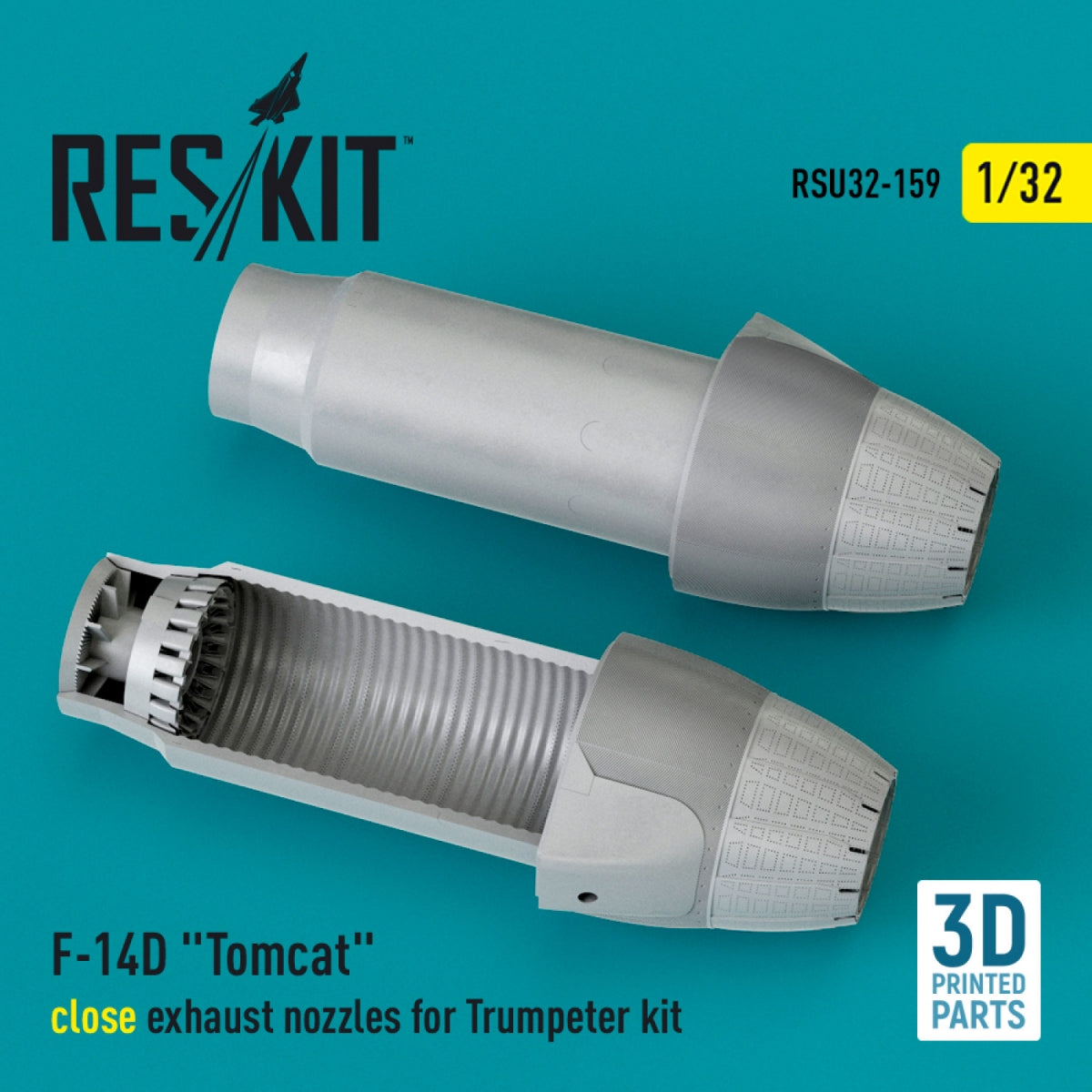 RESKIT RSU32-0159 Buses d'échappement fermées pour maquette Trumpeter F-14D Tomcat (Impression 3D) 1/32