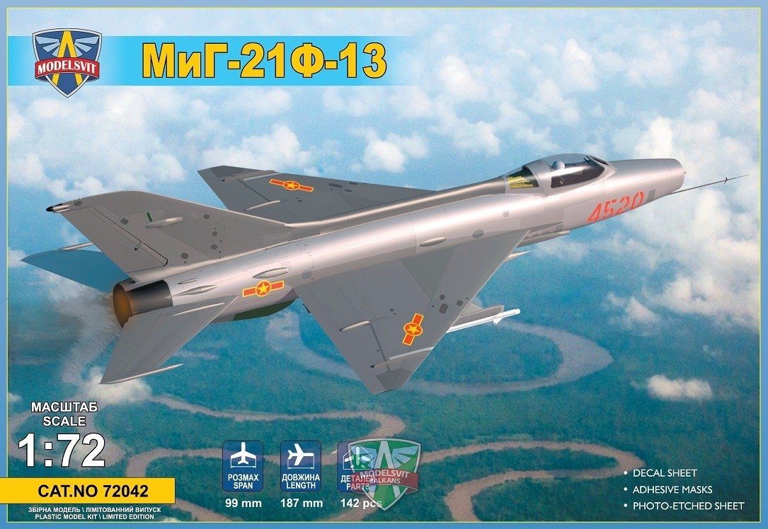 Modelsvit 72042 MiG-21 F-13 Chasseur à réaction supersonique 1/72