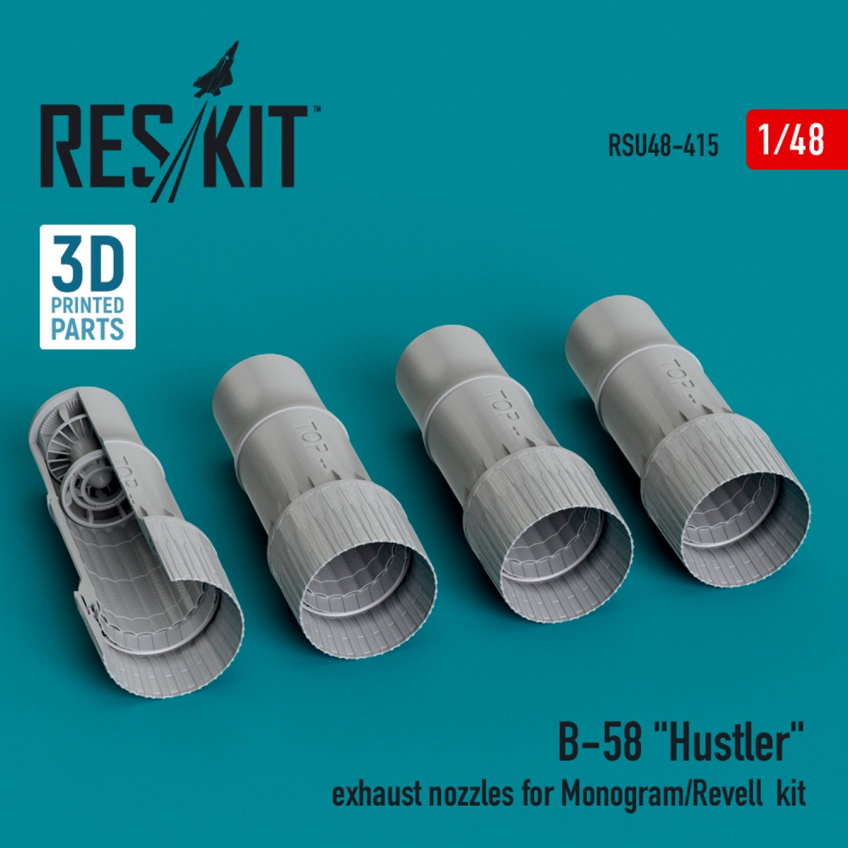 RESKIT RSU48-0415 B-58 &amp;quot;Hustler&amp;quot; exhaust nozzles for Monogram/Revell kit (3D Printed) 1/48