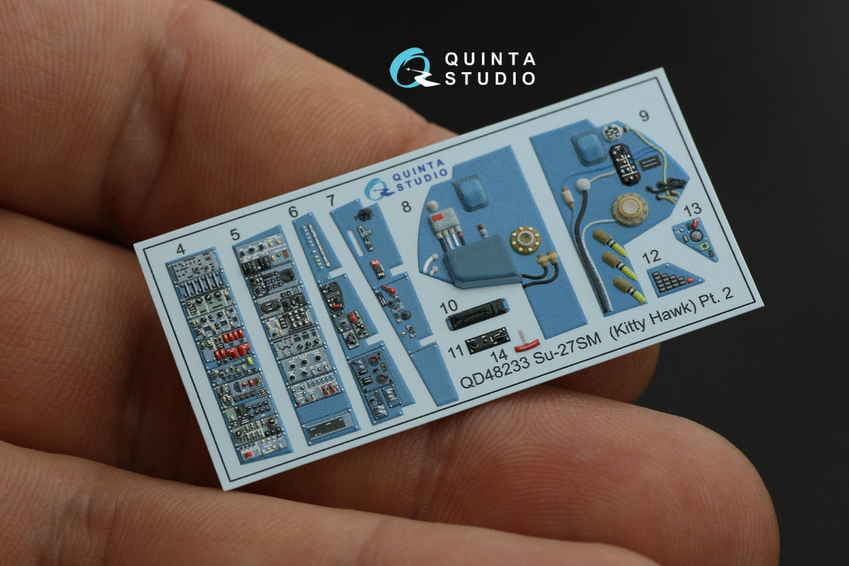 Intérieur imprimé en 3D et coloré sur papier décalcomanie Quinta Studio QD48233 Su-27SM (KittyHawk) 1/48 – image 4