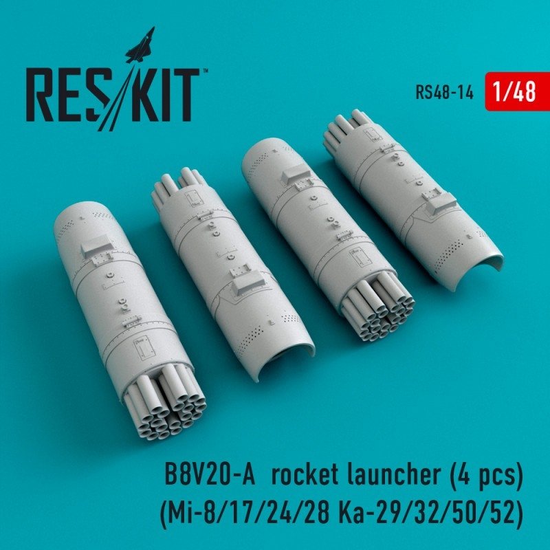 Lance-roquettes RESKIT RS48-0014 B8V20-A (4 pièces) 1/48