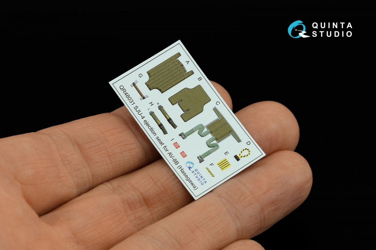 Intérieur imprimé en 3D et coloré sur papier décalcomanie Quinta Studio QD48309 AV-8B Late (Hasegawa) 1/48 – Bild 5