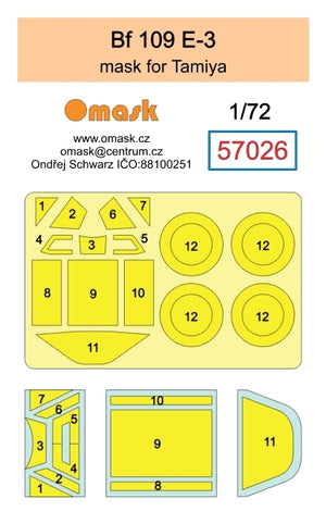 Masque Omask 57026 Bf 109 E-3 (pour Tamiya) 1/72