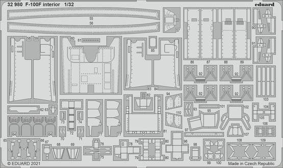 Intérieur Eduard 32980 F-100F pour TRUMPETER 1/32 – image 2
