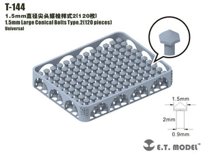 Boulons coniques de grande taille ET modèle T-144, 1,5 mm, type 2, 120 pièces