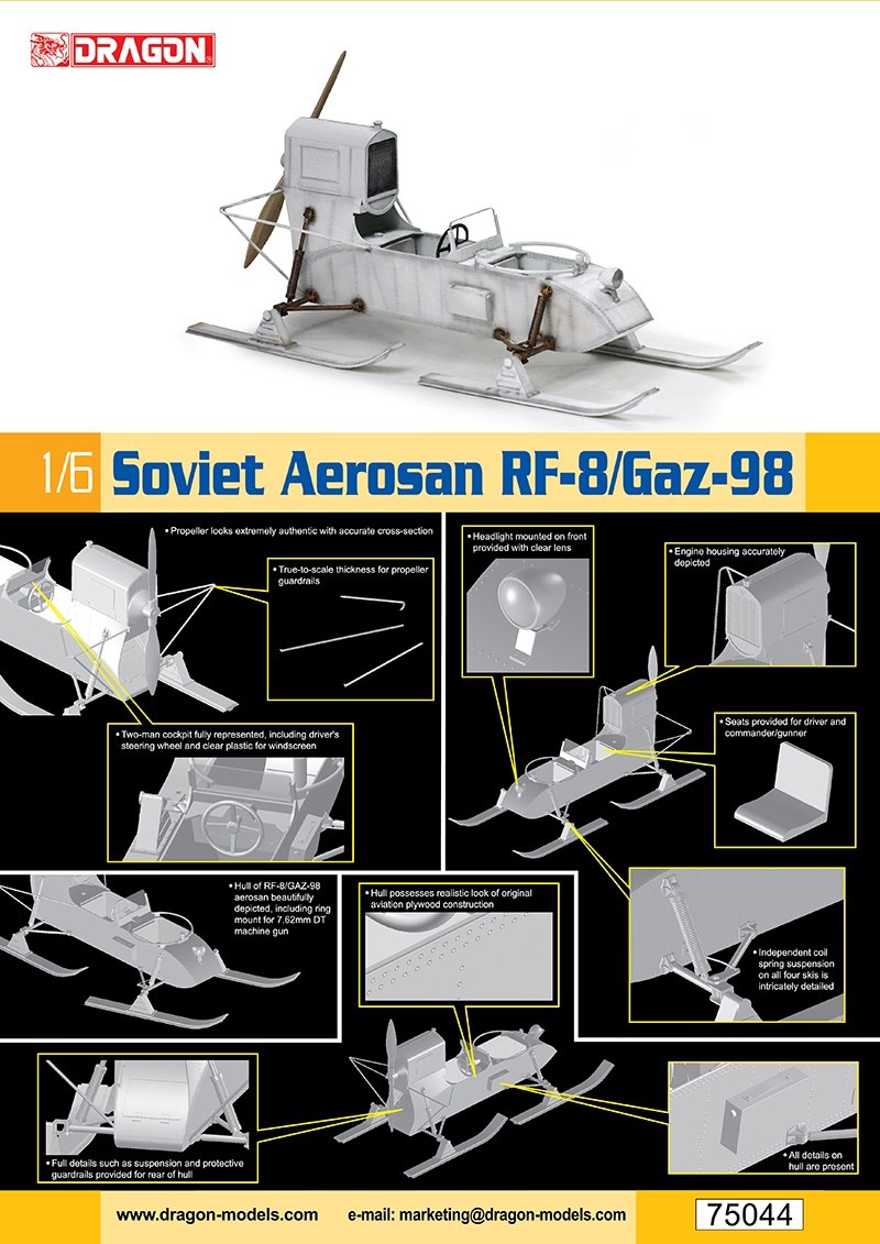 Dragon 75044 Aerosan soviétique Rf-8/Gaz-98 1/6 – Bild 2