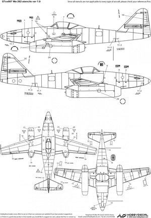 HobbyDecal ST32007V1 Pochoirs Me-262 version 1 1/32 – Bild 2