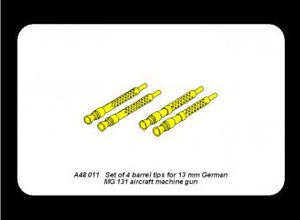 Aber A48 011 Jeu de 4 embouts de canon pour mitrailleuse d&amp;#39;avion allemande MG 131 de 13 mm (1/48)  – immagine 5